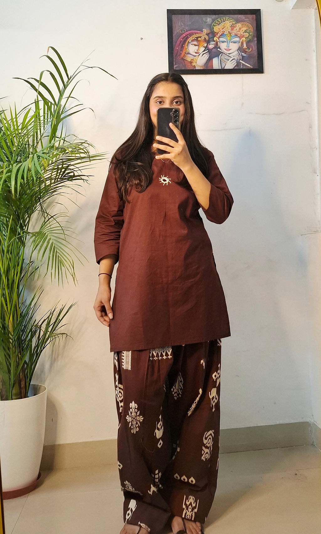 Chocolate Brown Patiala Kurta Set