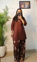 Chocolate Brown Patiala Kurta Set