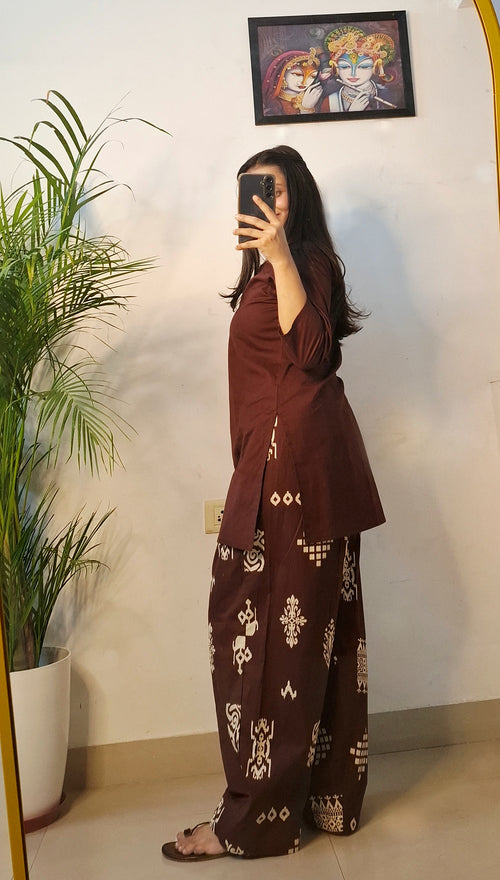 Chocolate Brown Patiala Kurta Set