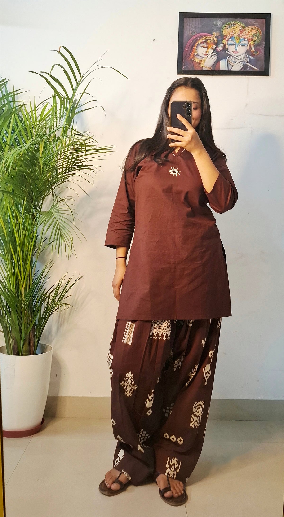 Chocolate Brown Patiala Kurta Set