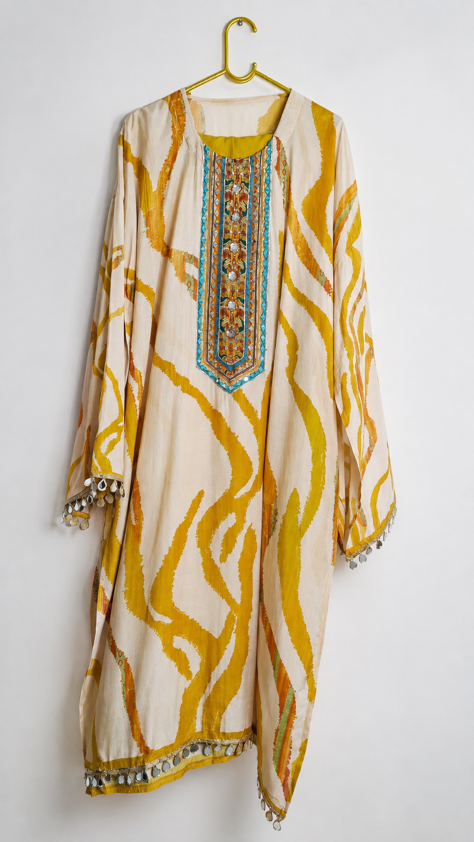 Yellow Printed Semi-Stitched Kurta Pant Set with Dupatta